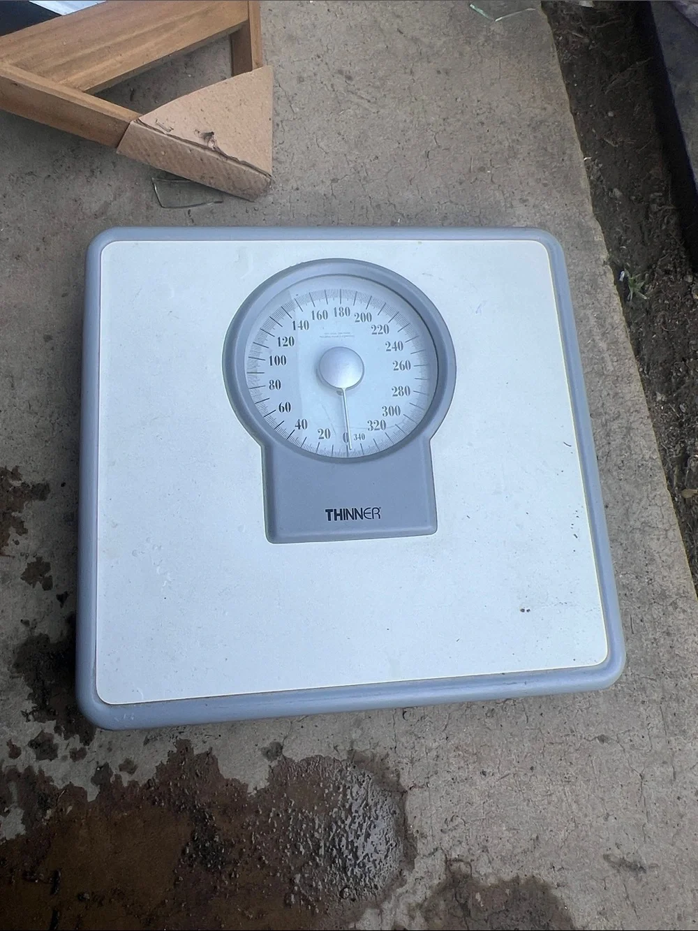 White & Gray Analog Bathroom Scale